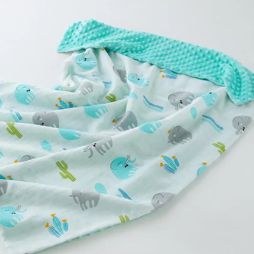 elephant 110*140 см Beanie одеяло хлопковое детское полотенце Minky одеяло детское одеяло для новорожденных детская простыня - Цвет: elephant