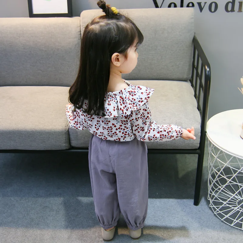 Коллекция 2019 года комплекты для маленьких девочек с цветочным рисунком детский