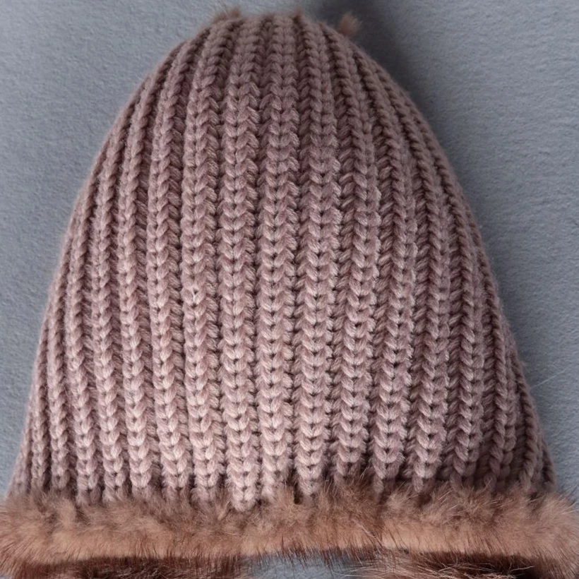 Россия норки Мех животных Шапки для Для женщин девушка зима теплая шапочка Кепки