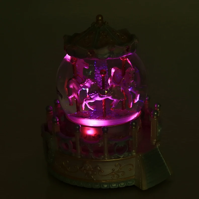 Снежный хрустальный шар музыкальная карусель шкатулка креативный подарок на