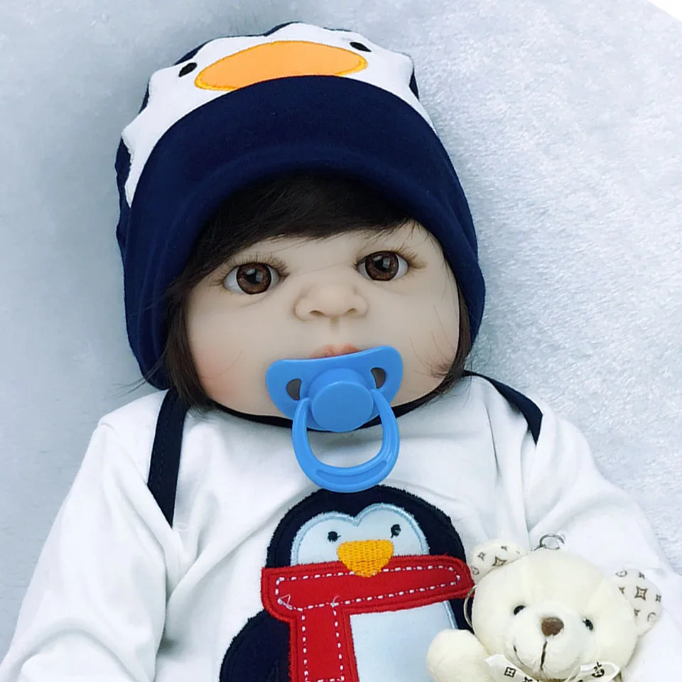 57 см Силиконовая виниловая Кукла Reborn для маленьких мальчиков игрушки 23 дюйма