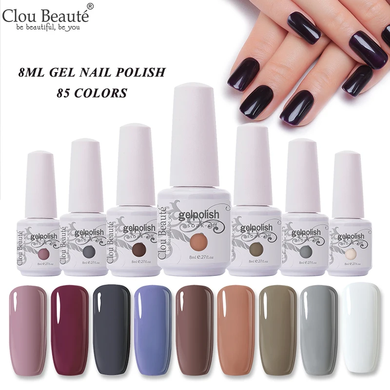 Clou Beaute Гель-лак 8 мл Полупостоянный УФ светодиодный лак для ногтей замачиваемый Белый Гель-лак для ногтей базовое верхнее покрытие дизайн ногтей