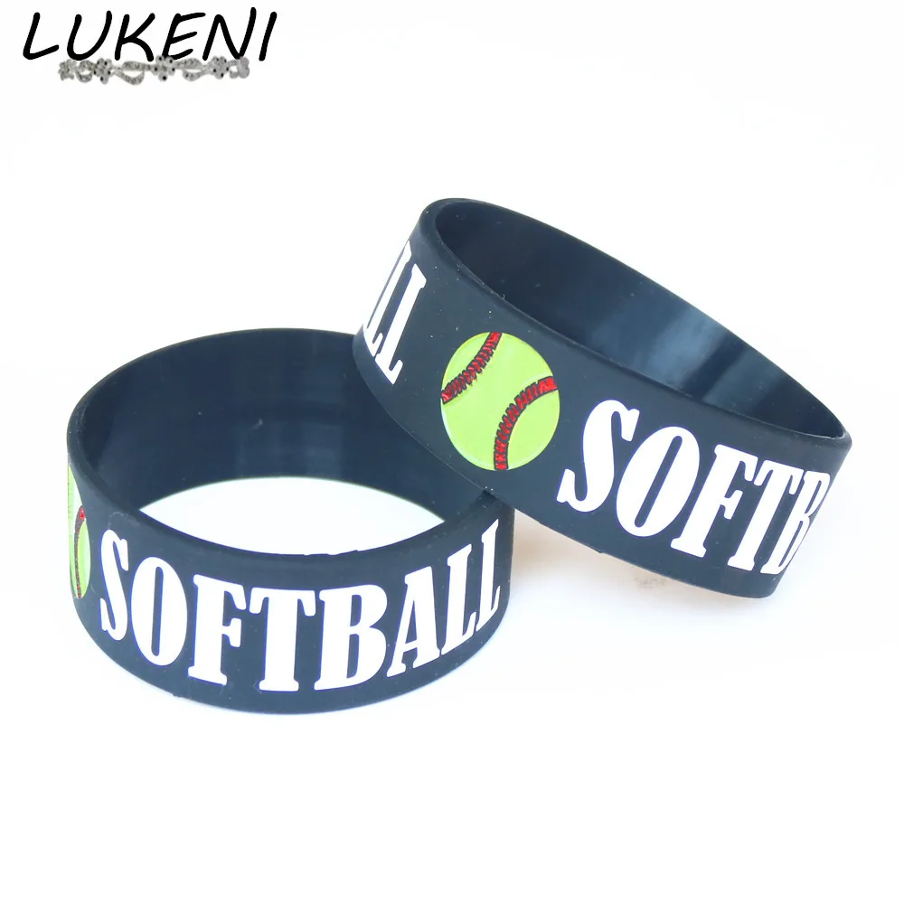 25 шт. силиконовые браслеты LUKENI Для Софтбола широкие черные спортивные женские и
