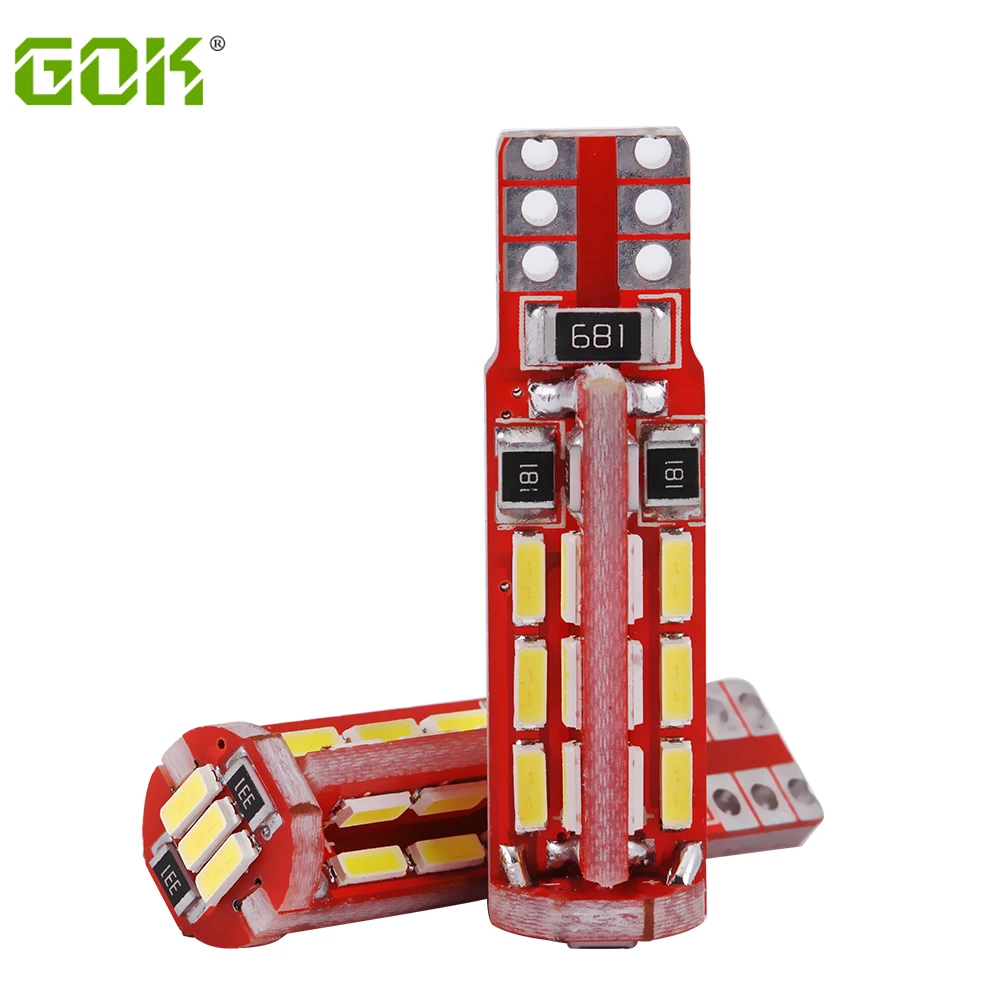 

100 шт. Canbus T10 Led W5W Led 27led 4014 SMD автомобильное освещение резервный T10 27SMD светодиодный сигнал маркер парковочная Лампа Белый 12 В