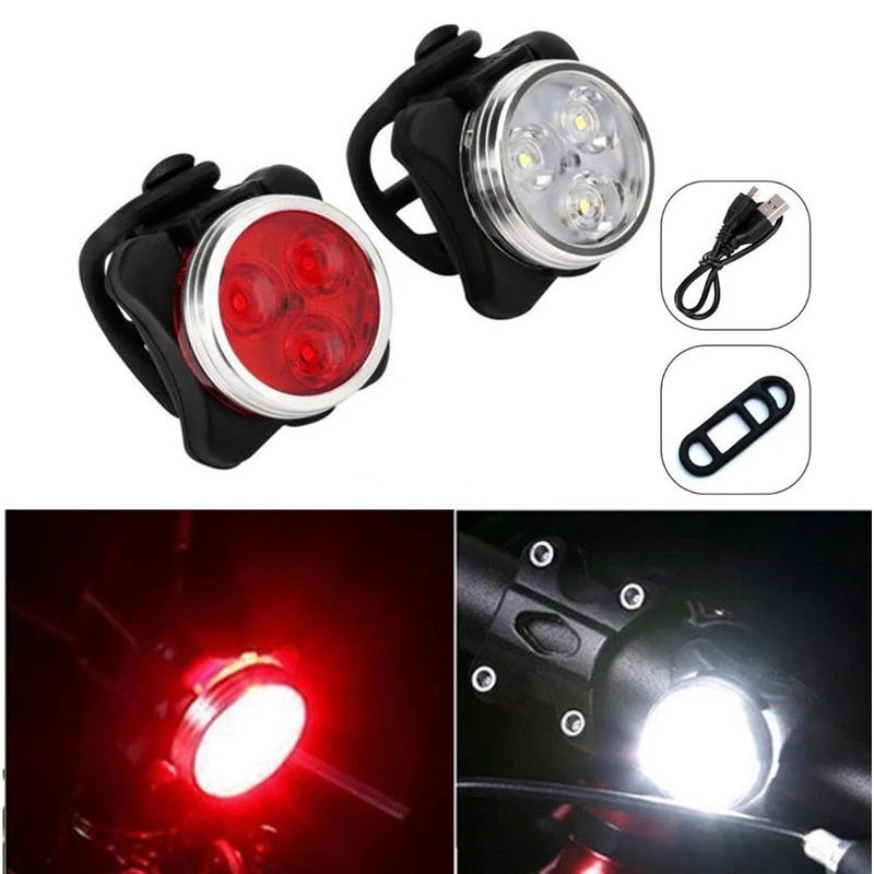 Фонарь велосипедный Аккумуляторный с 3 светодиодами 2 шт./лот 4