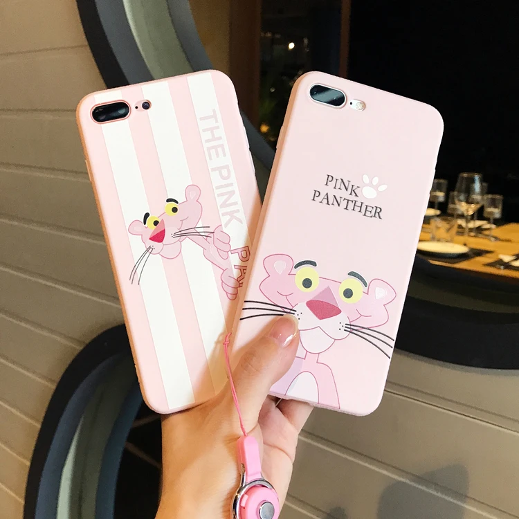 Mobile Shell Силиконовый Мягкая обложка Розовая пантера Мультфильм тиснением талреп