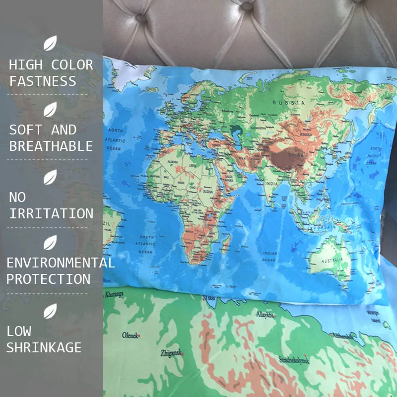 3 шт./компл. набор постельного белья с изображением карты мира королевское одеяло