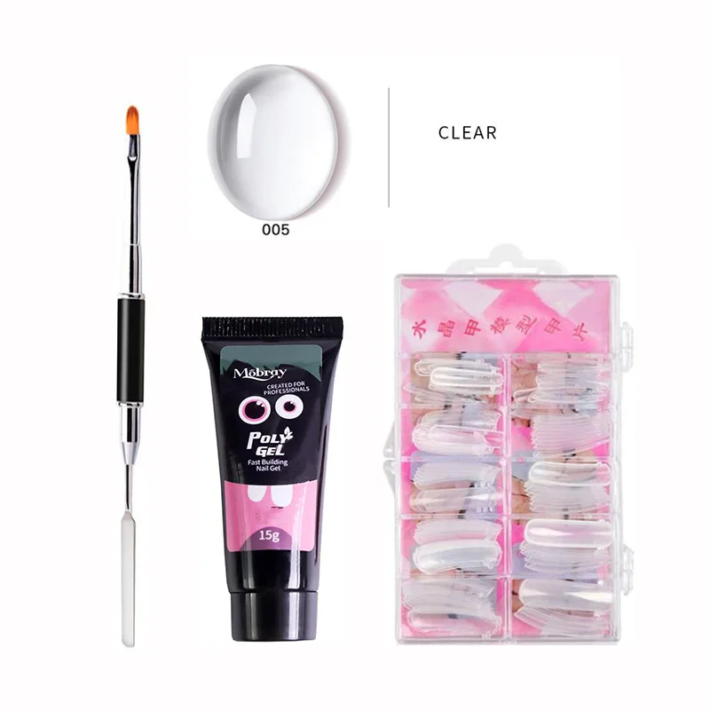 Set 005 Clear Профессиональный гель для наращивания ногтей лак для ногтей УФ-гель для ногтей строительные гели маникюрные инструменты наборы полигель набор - Цвет: Set 005 Clear