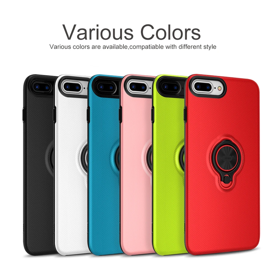 Luxury Magnetic Style Full Cover Case For iphone 8 Plus Ring Stand 8Plus Phone Capa Fundas Shell |