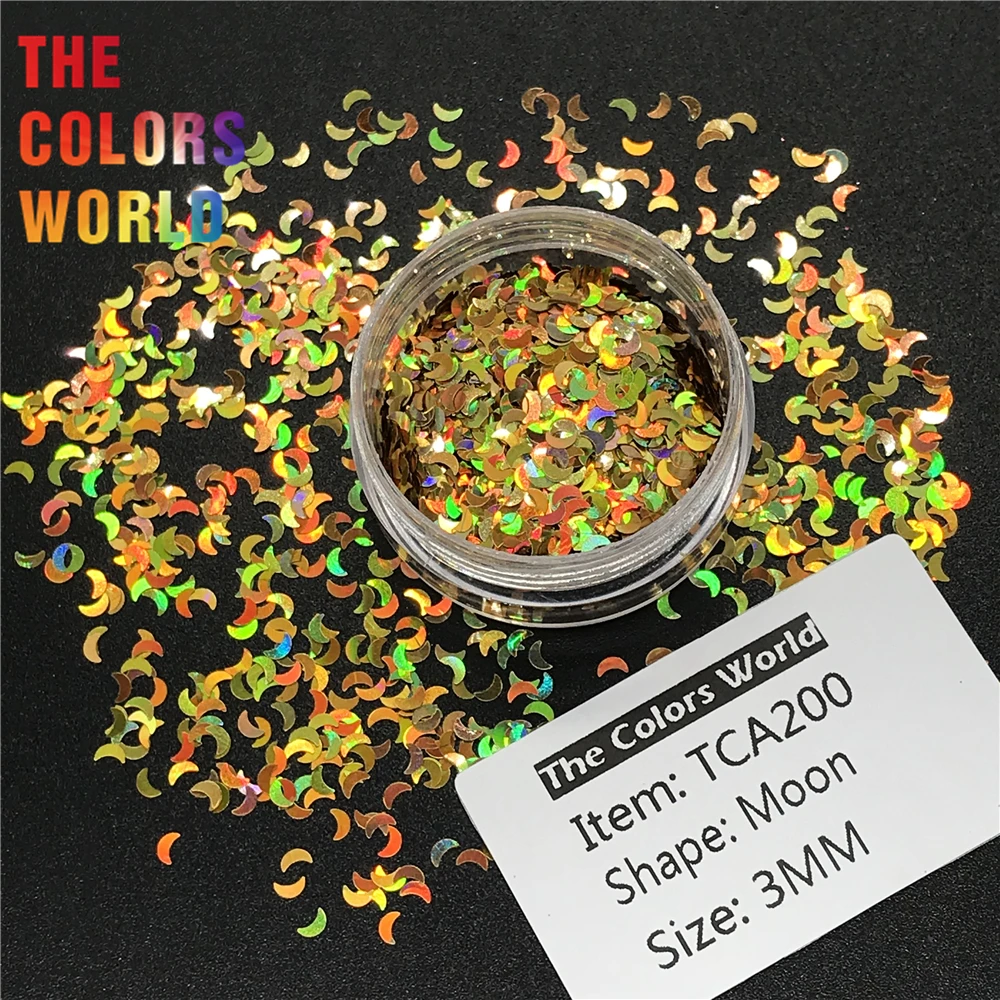 Голографический лазер в форме полумесяца размер 3 мм блеск для ногтей украшение