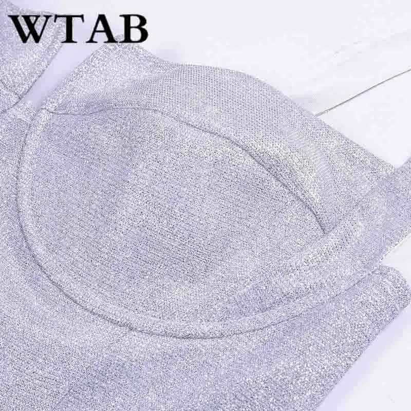 Женское платье на бретельках WTAB облегающее мини с блестками без рукавов весну