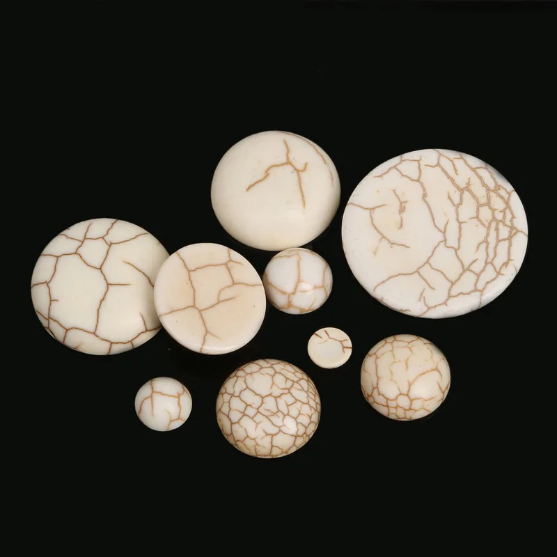 Полукруглый кабошон с плоской задней поверхностью белый синий Howlite гладкие