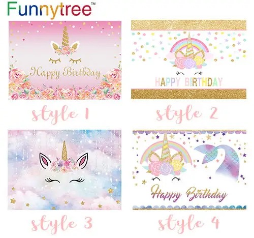 Фотофон с единорогом Funnytree милый розовый золотой красочный маленький размер