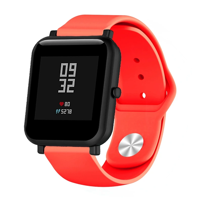 20 мм силиконовый ремешок для часов Xiaomi Huami Amazfit Bip Ремешок Браслет Молодежные