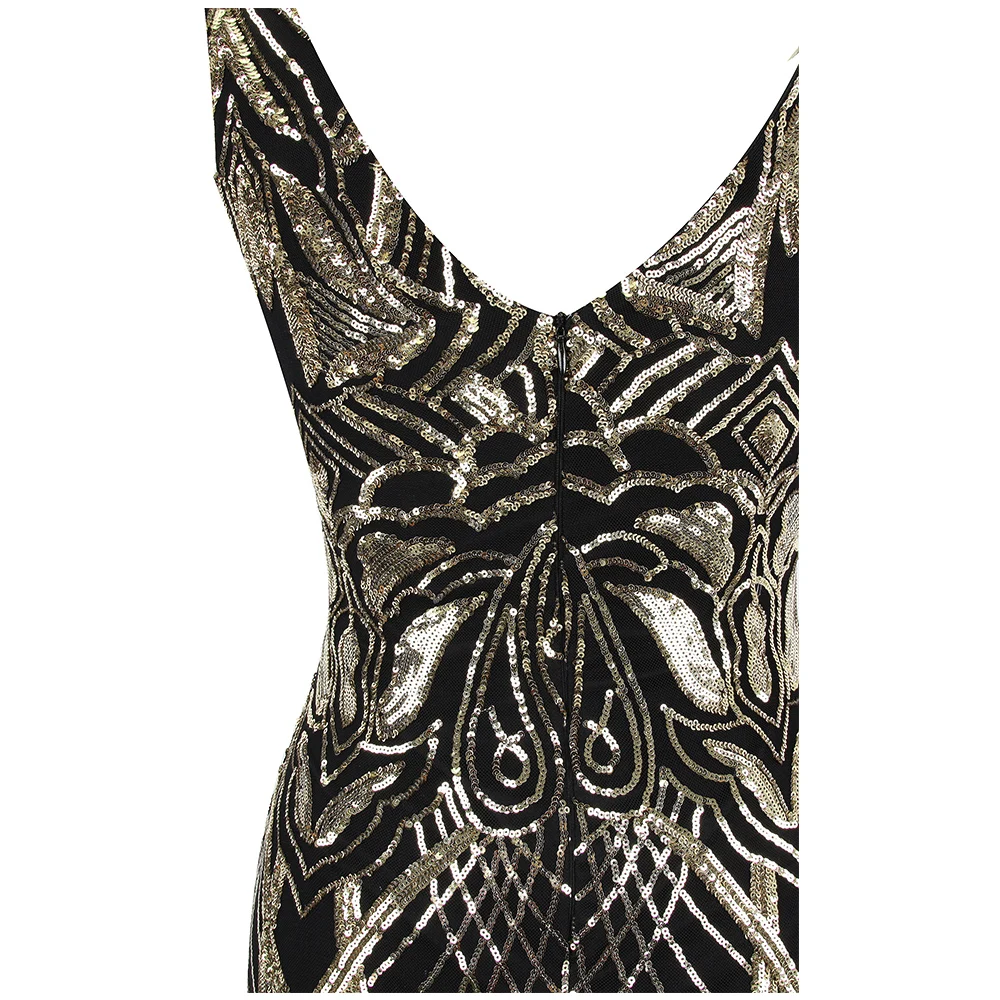 Женское бальное платье с блестками Angel fashions длинное винтажное вырезом лодочкой - Фото №1
