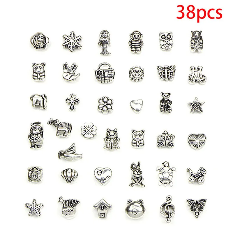 38 шт./компл. Смешанные тибетские Подвески для браслета ожерелья ювелирные