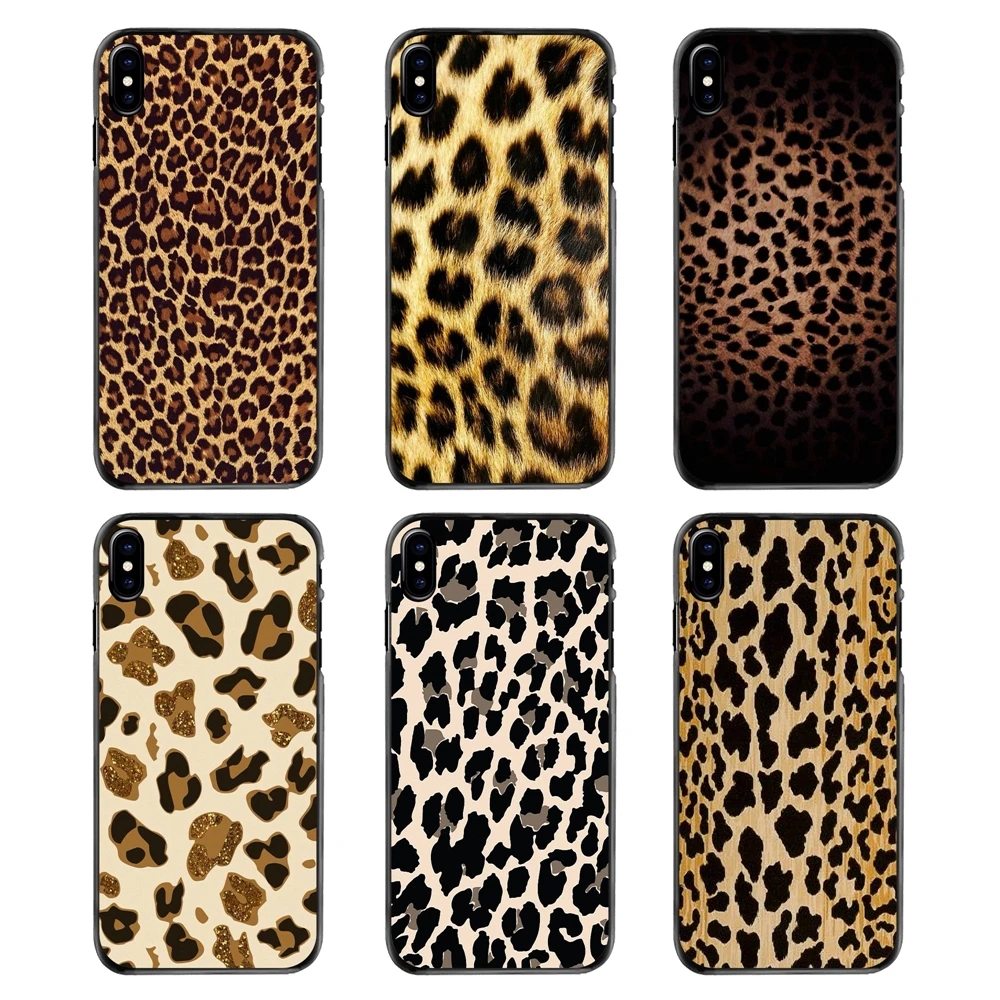 Covers For iPhone 4 4S 5 5S 5C SE 6 6S 7 8 Plus X XR XS Max iPod Touch Brown Gold Yellow Pastel Leopard Animal Art Print |