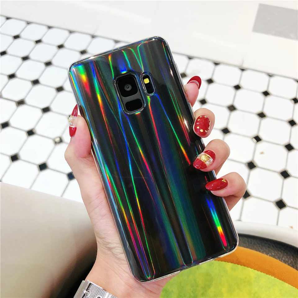 Аврора лазерный телефон чехлы для samsung Galaxy S9 S8 S10 плюс S10E XiaoMi 9 8 SE A2 A1 RedMi Note 7 6 Pro 6A S2