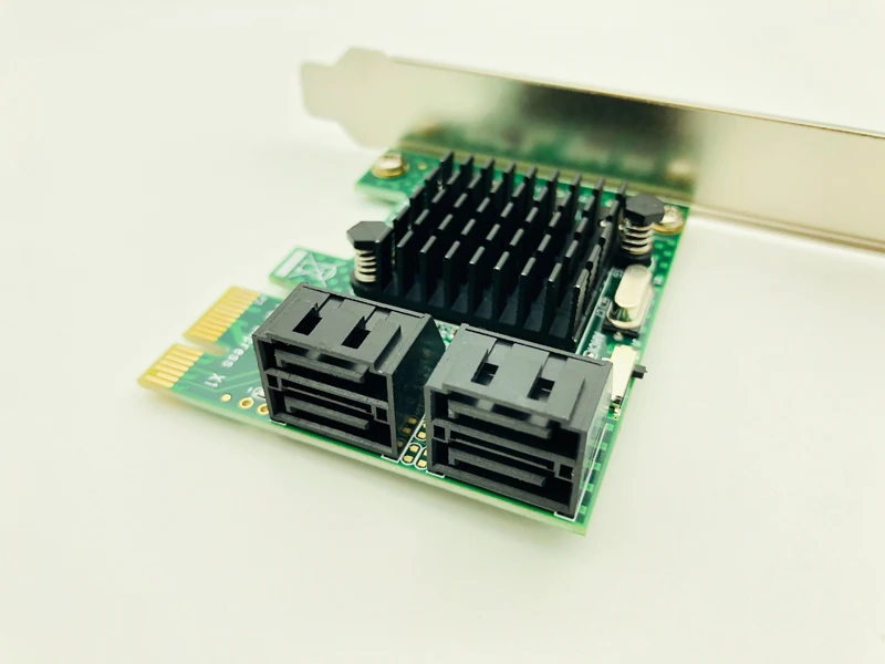 HDD SSD адаптер PCIE PCI Express 1x до 4 порта Sata 3,0 6 Гбит/с адаптер конвертер Плата расширения радиатор низкопрофильный кронштейн