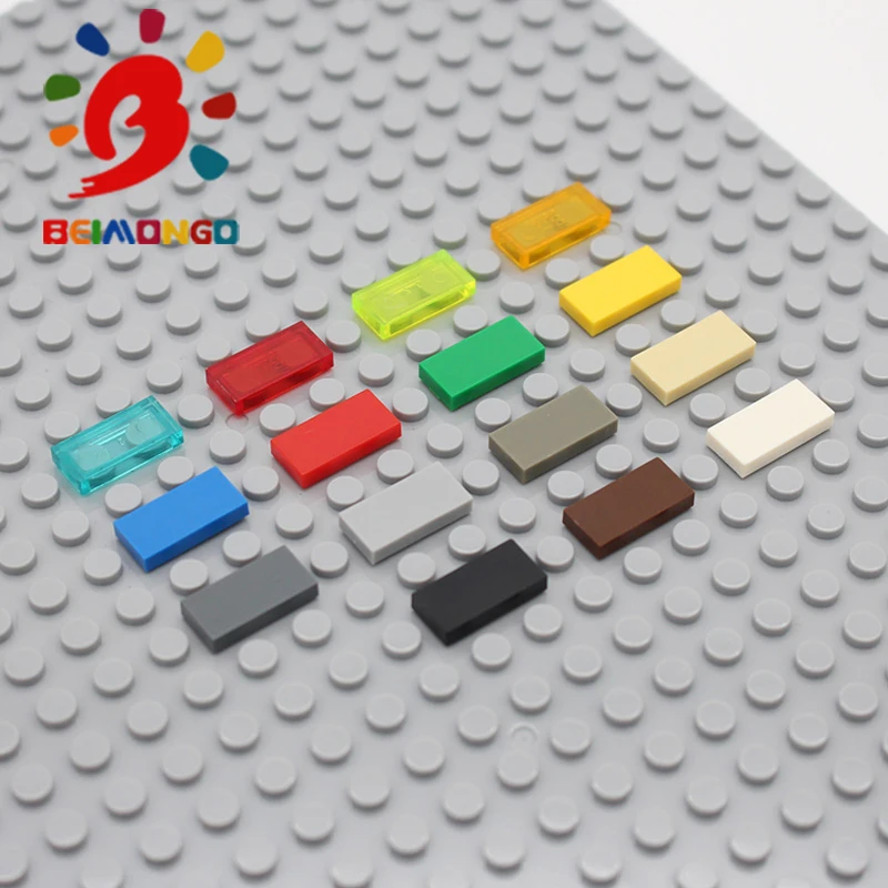 Бесплатная доставка! Строительные блоки BEIMONGO из плоской плитки 1x2 200 шт. Edu и