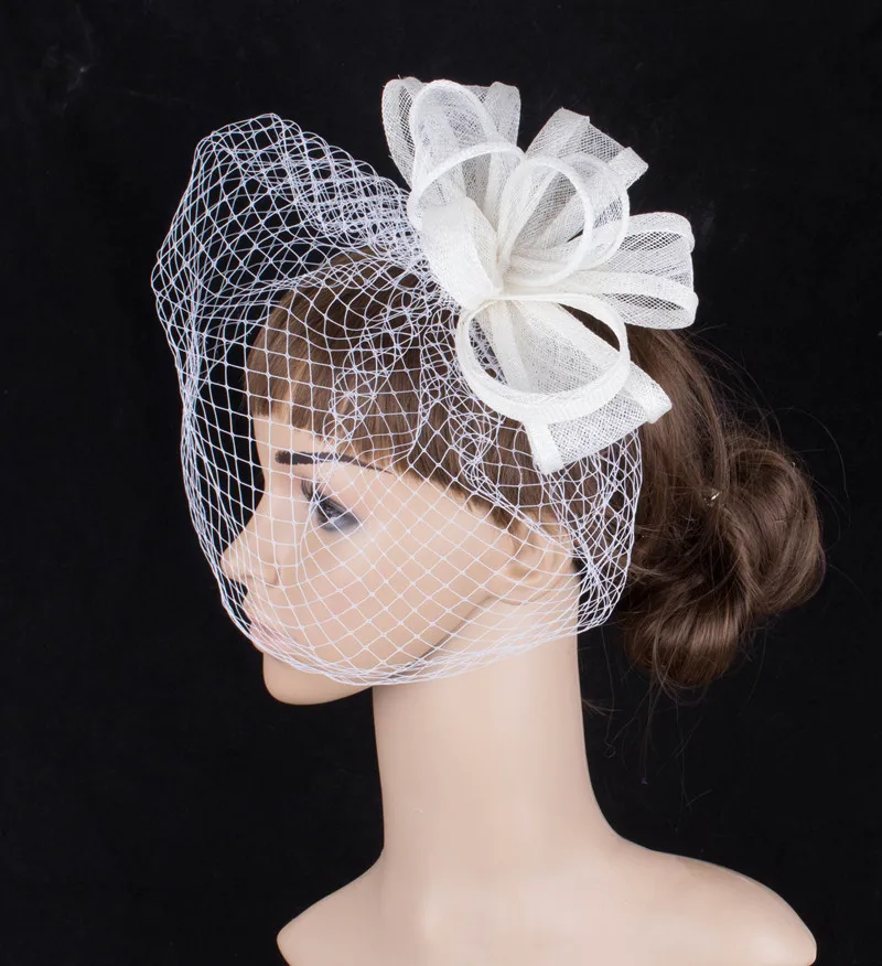 Sinamay Вуалетка головной убор красочная сетчатая свадебная фата для вечеринки