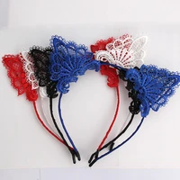 10pcs 2018 sweet cat ears headbands cat ears hairbands hair accessories for women girls lace hair bands