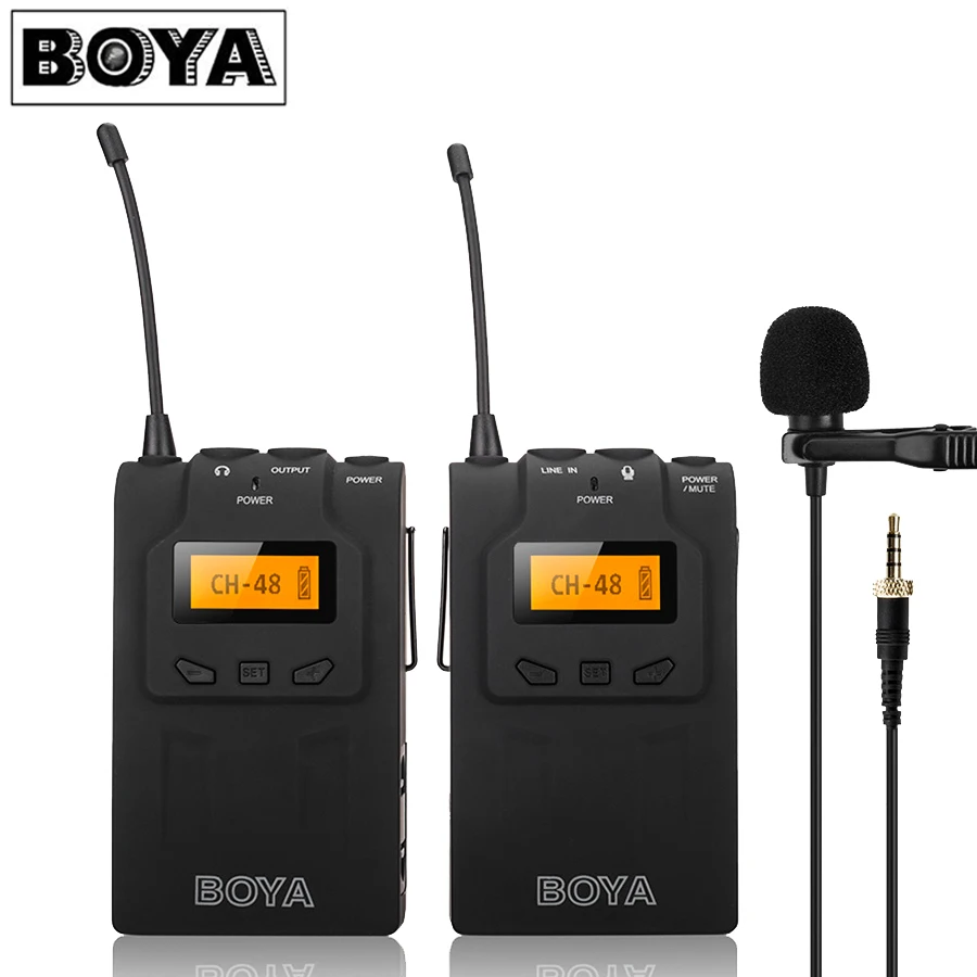 Всенаправленный петличный микрофон BOYA BY WM6 UHF ультра высокочастотный 48 каналов
