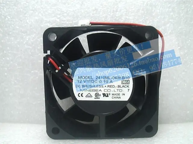 

NMB-MAT 2410ML-04W-B10 C35 DC 12V 0.10A 2-Wire 60X60X25mm Server Cooling Fan