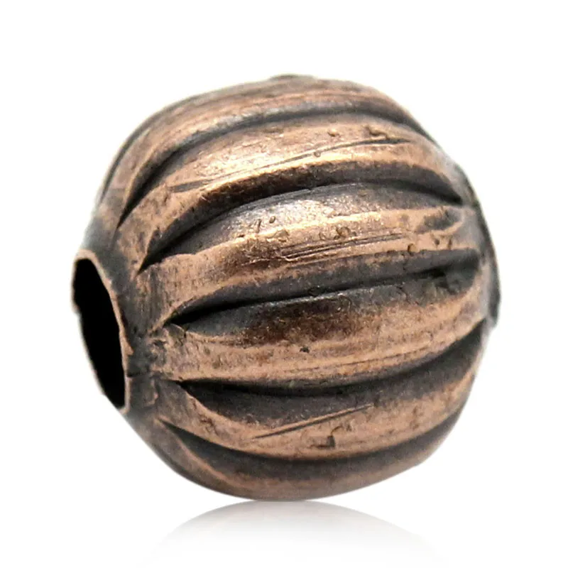 Новинка 2019 круглые медные бусины в полоску 8 мм x (3/8 &quotx 3/8&quot) 100 шт.|copper metal beads|bead