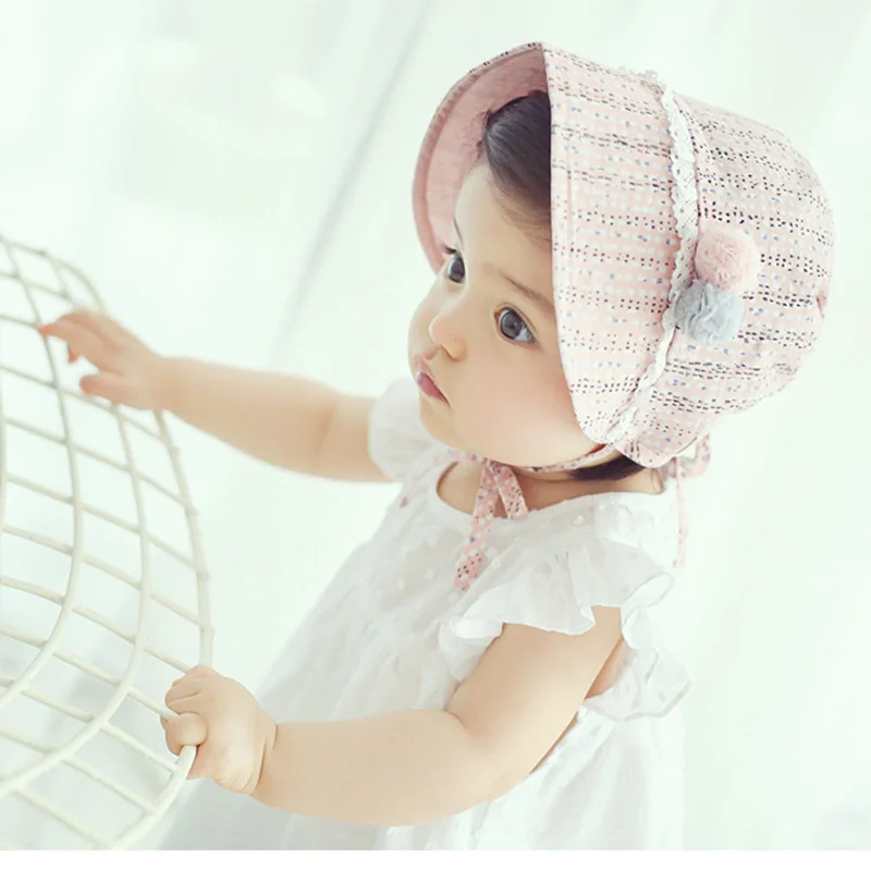 style2 pink Милая Кружевная Цветочная шляпа для фотографирования новорожденных реквизит мягкая хлопковая Детская шляпа для малышей уличная шляпа от солнца весенне-летняя кепка - Цвет: style2 pink
