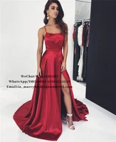 sexy red long cheap 2k19 prom dresses a line high split plus size 2019 couple fashion girls formal vestidos de fiesta de noche