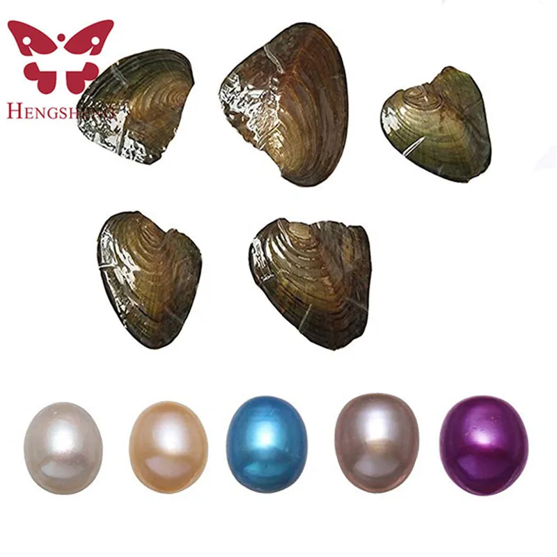 HENGSHENG 10 штук Пресноводный Культивированный Жемчуг Oyster 7-8 мм овальный жемчуг Oysters
