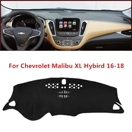 Malibu hybird 16-18 Для Chevrolet Aveo Cruze Captiva Trax Malibu Все черные чехлы на приборную панель автомобиля Dashmats Pad Авто тент подушка ковер протектор - Название цвета: Malibu hybird 16-18