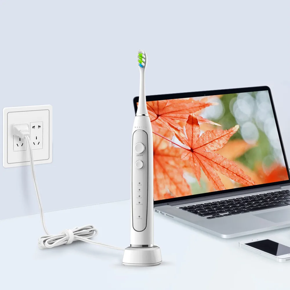 Sonic Electric Toothbrush Rechargeable Teeth Clean Smart Timer Travel Tooth Brushes With 1 Case 2 Brush Head | Бытовая техника