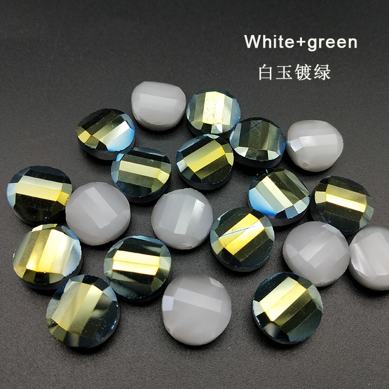Shuangsheng 14*6 мм Разноцветные стеклянные кристаллические круглые многосекционные