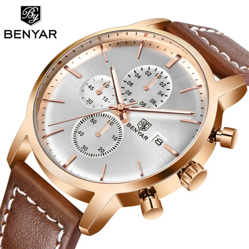 BENYAR мужские часы деловые модные Военные 30 м водонепроницаемый спортивный