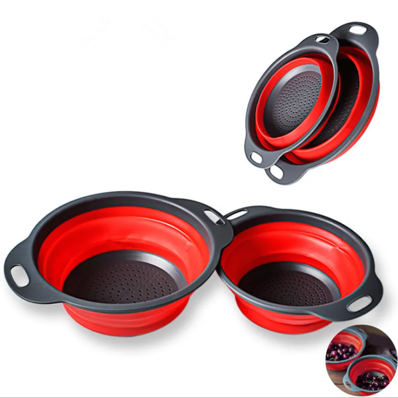 1 шт. силиконовая складная дуршлаг корзина для мытья овощей и фруктов ситечко