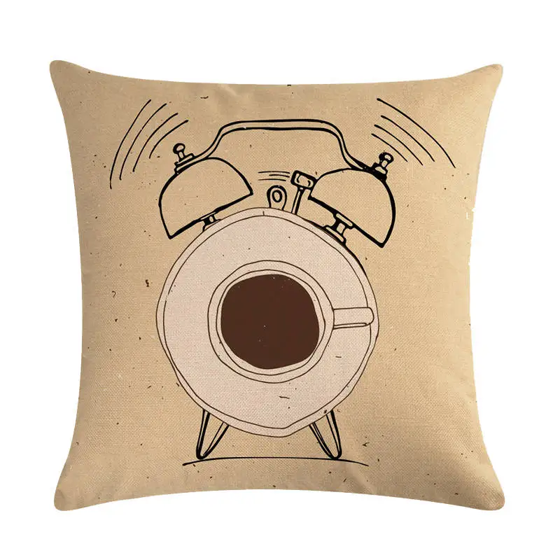 Наволочка ручной работы креативный винтажный будильник кофейная чашка бар гриль