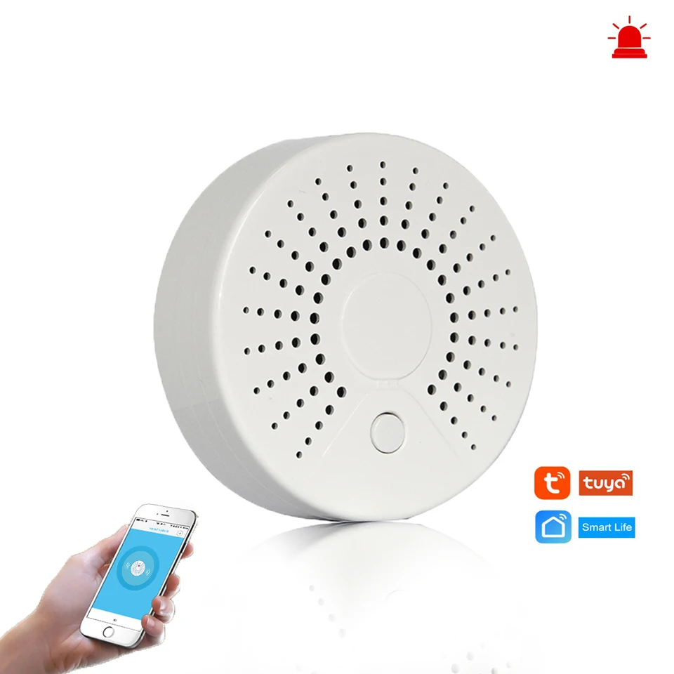 Интеллектуальная беспроводная (Wi Fi) пожарная сигнализация дыма Сенсор