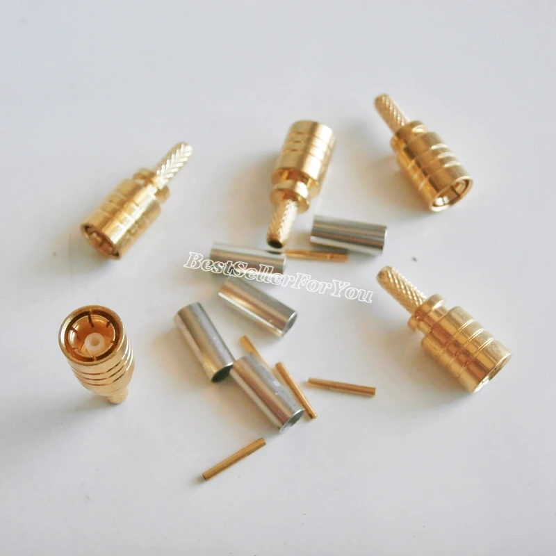 

10Pcs SMB female jack solder pin crimp RG174 RG316 LMR100 cable RF connector