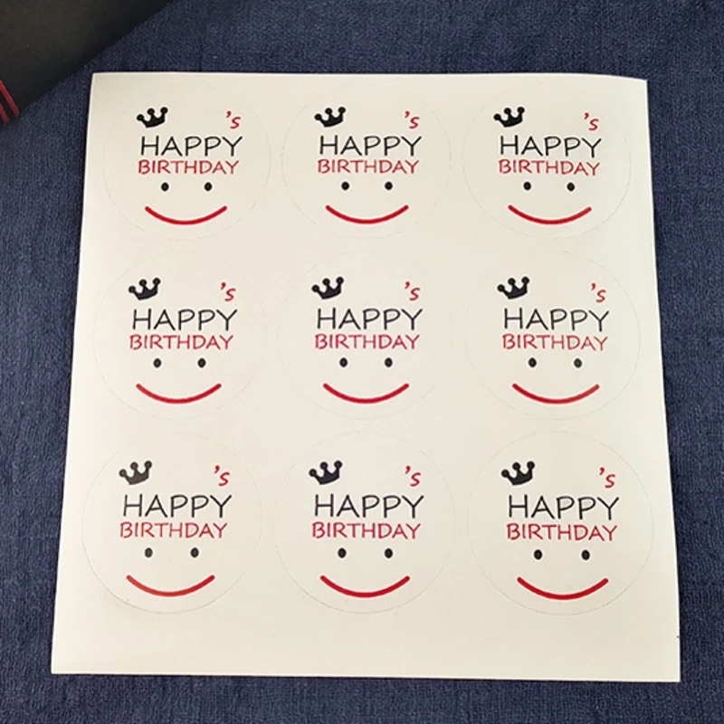 60 шт. с днем рождения смайлик корона круг ручная работа упаковка для торта