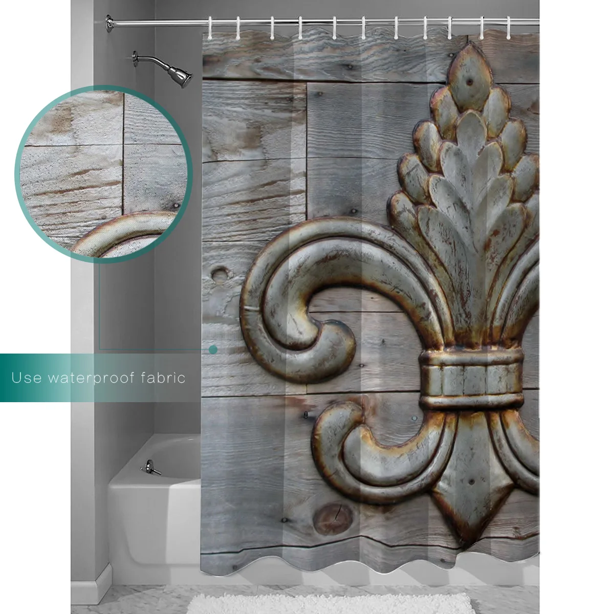 Ethnic Sign Nationality Bathroom Mat With Shower Curtain 2 Piece Set Waterproof Outdoor Modern Rings Funny | Дом и сад