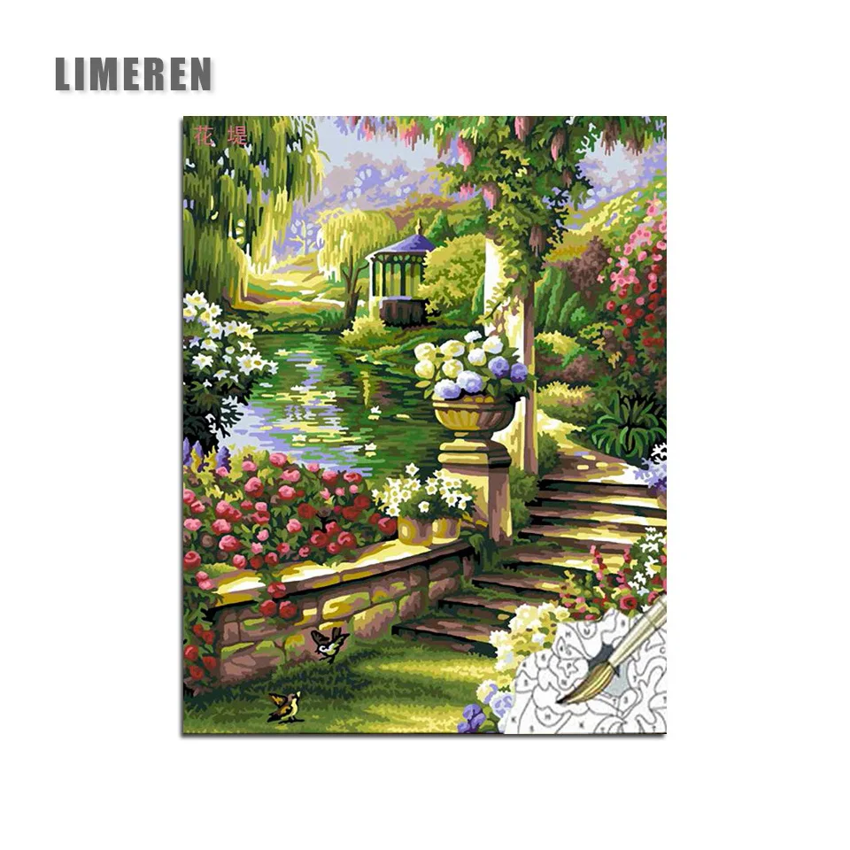 Цветок улица DIY цифровая картина маслом номера современные стены искусства холст