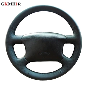 gkmhir diy hand stitched black leather auto car steering wheel cover for volkswagen skoda octavia 1999 2005 passat b5 vw golf 4 free global shipping