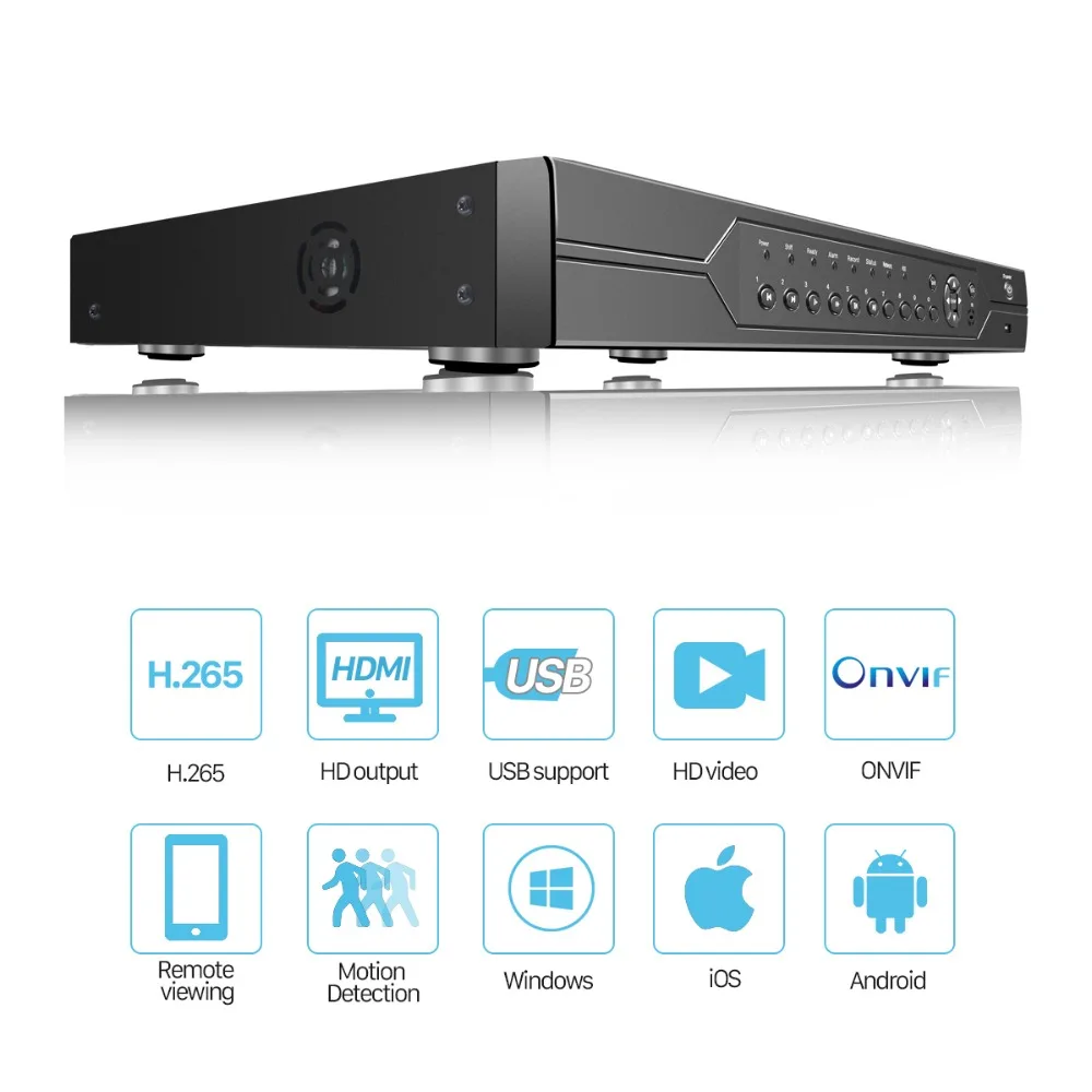 H.265 H.264 16CH 5MP 3MP 2MP 8CH 4K 48V POE NVR P2P ONVIF 1080P сети видео Регистраторы для IP Камера система наблюдения CCTV