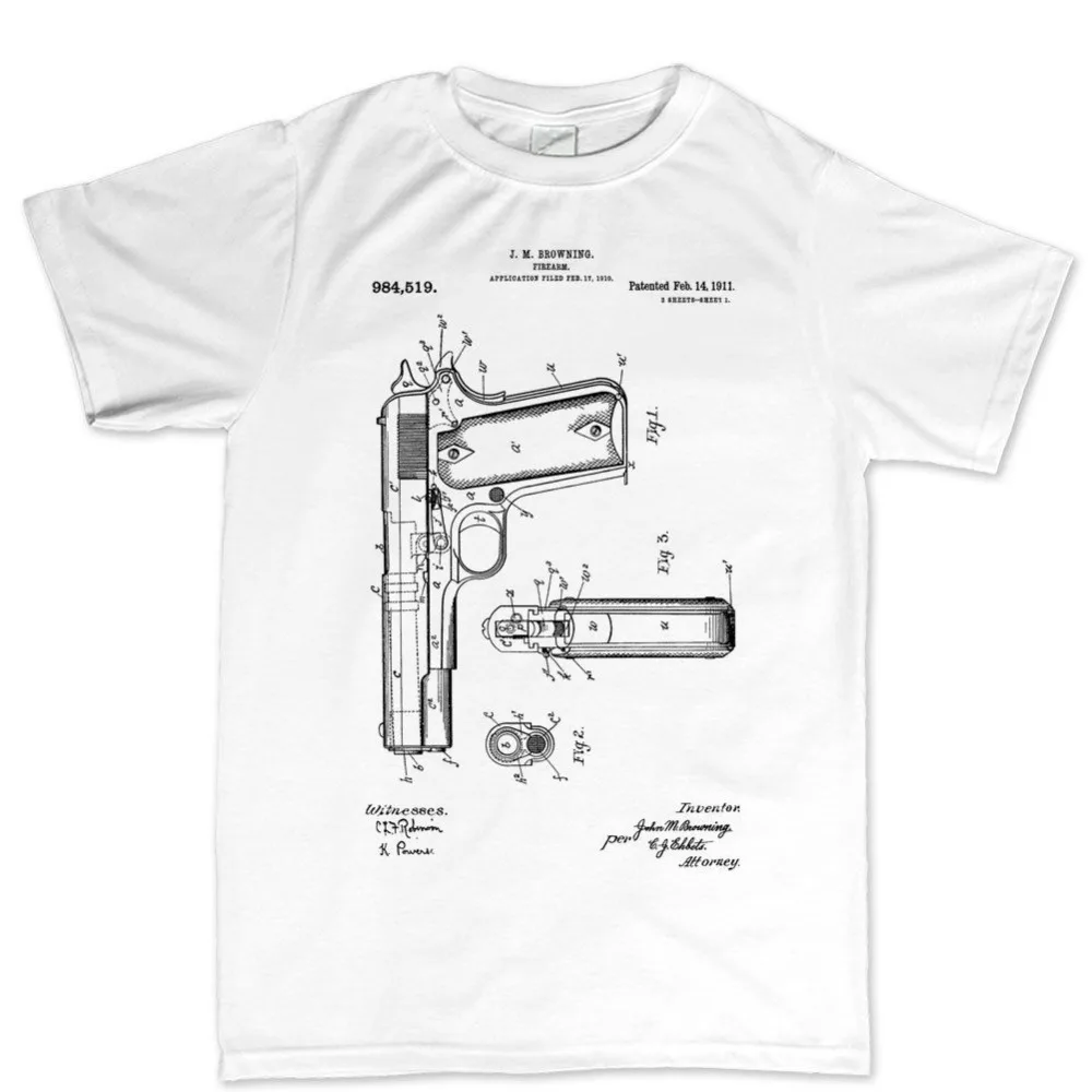 2019 модная футболка 1911 с пистолетным принтом полуавтоматическая G43 G19 кобура