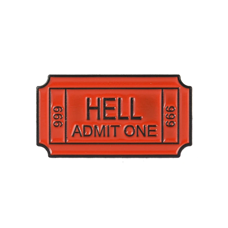 Новинка брошь с купоном в виде билета из фильма HELL ADMIT ONE999 Модная Джинсовая значок