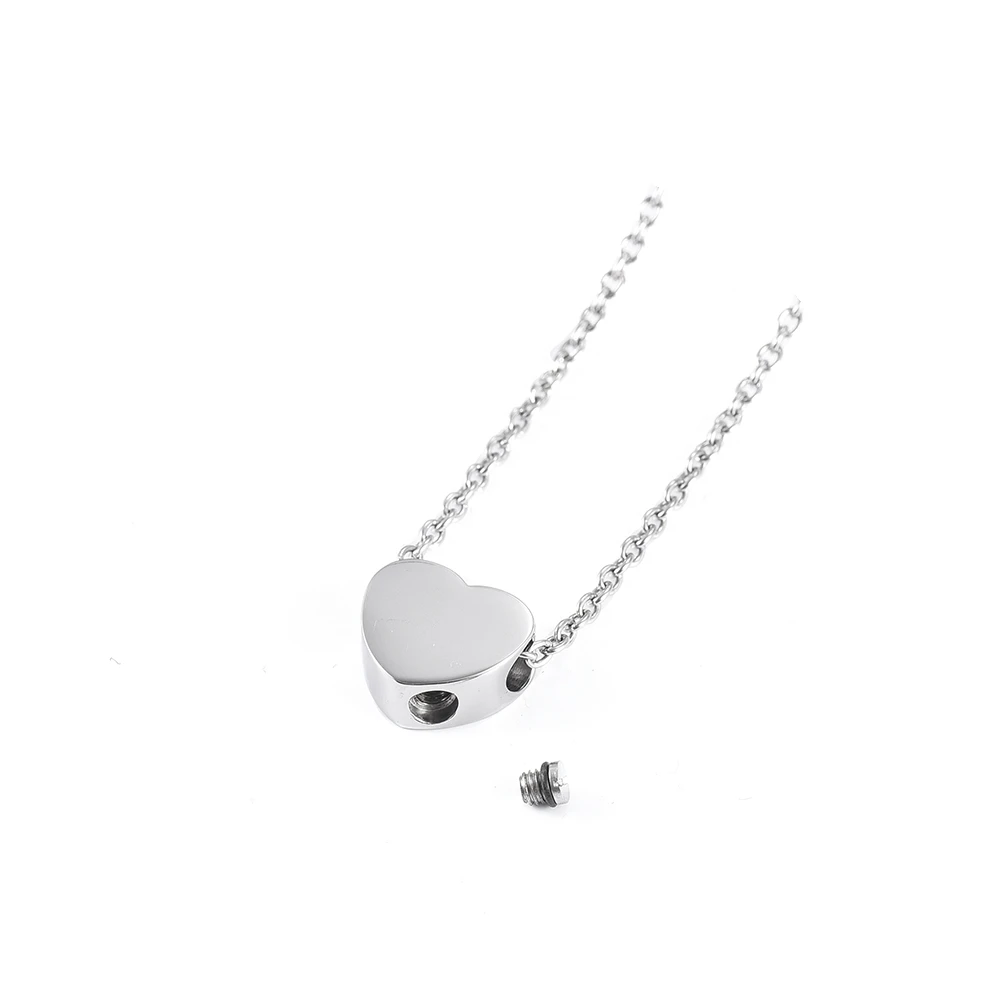 LKJ9942 Two Sides Flat Mini Cremation Heart Black/ Engravable Pet Jewelry Women Accessories Necklace for Ash Keepsake | Украшения и