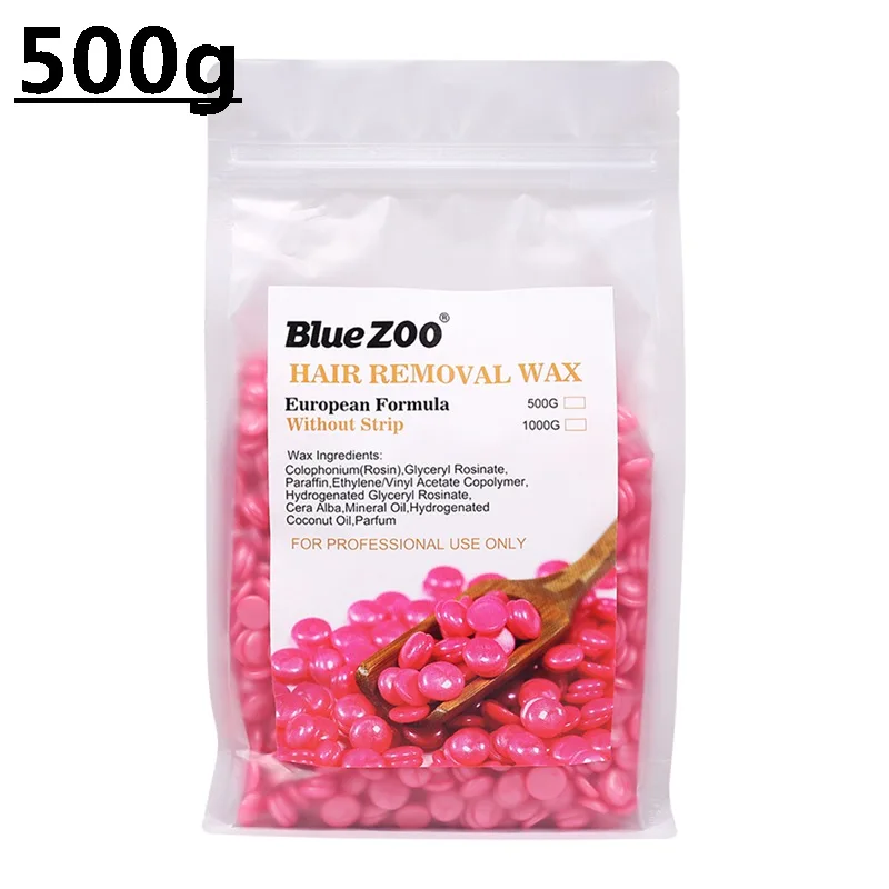 500g Wax Bean 500 г/1000 г восковые бобы для депиляции горячая пленка жесткий воск бобовые гранулы без полосок тело лицо женщины бикини удаление волос инструменты для бобов - Цвет: 500g Wax Bean