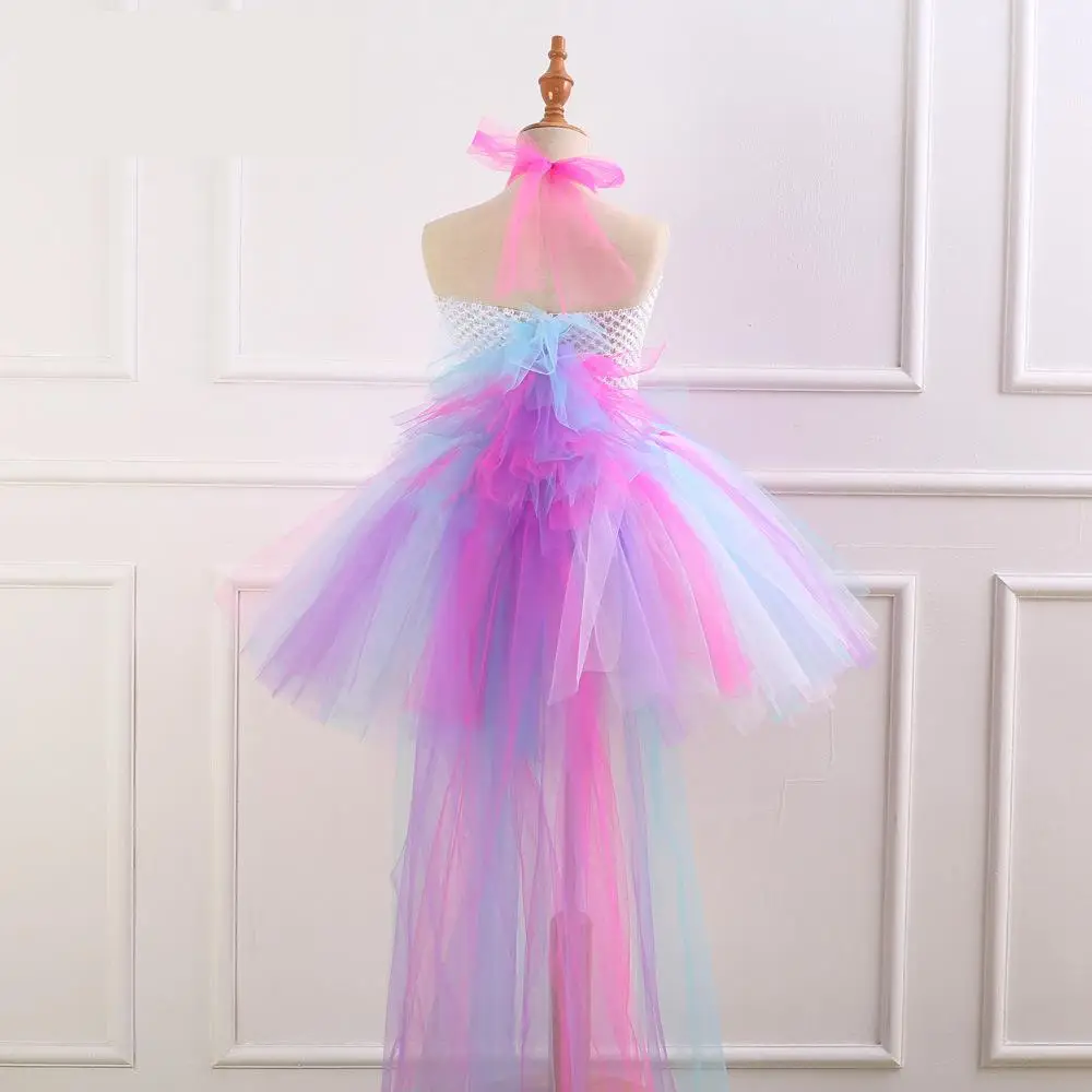 

Children Girls Unicorn Tutu Dress Rainbow Princess Kids Birthday Party Dress Girls Christmas Halloween Pony Cosplay Costume 2-12